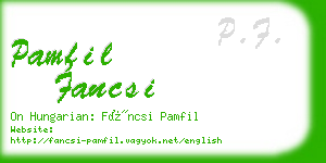 pamfil fancsi business card